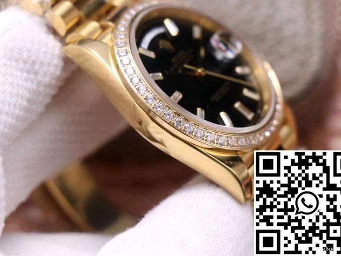 Factory EW Day-Date Yellow Black Dial M228348RBR-0001 Rolex Gold 1114